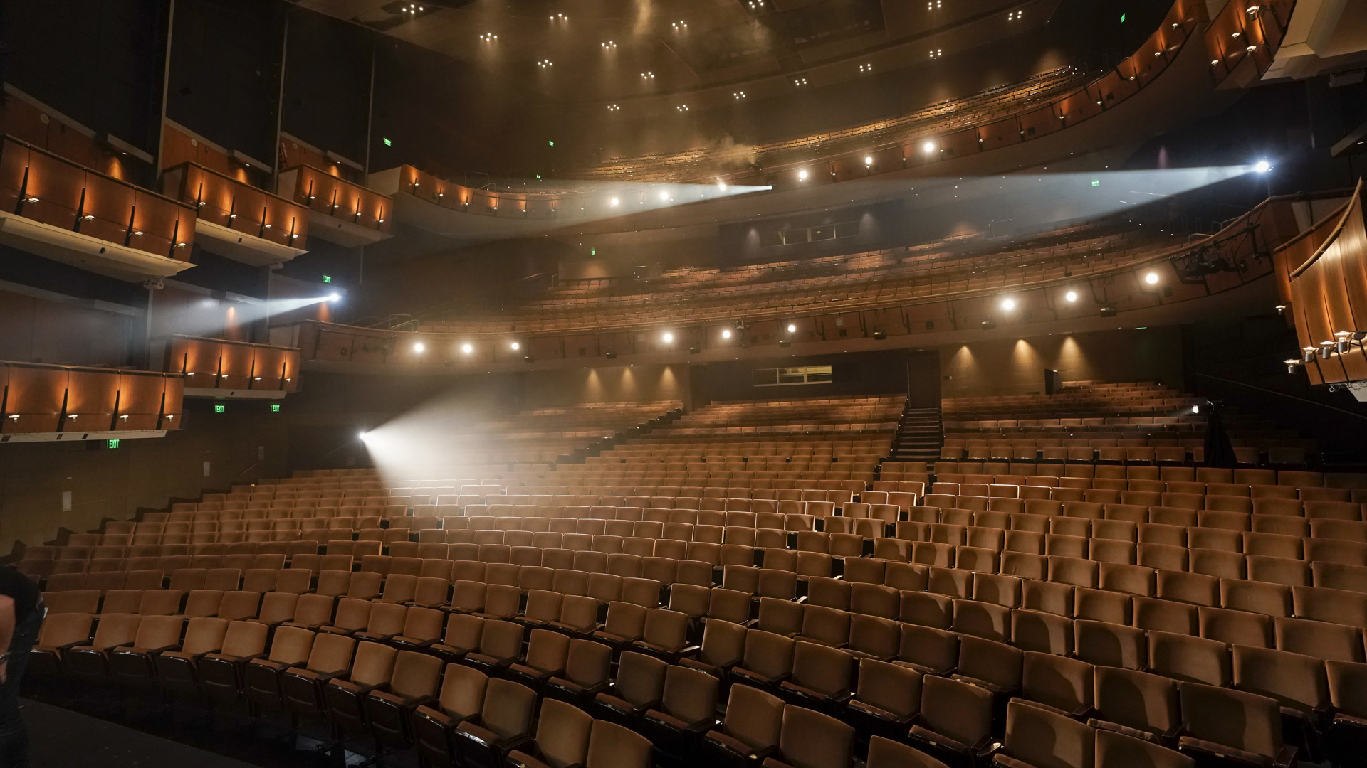 The interior of the Ahmanson Theatre, showcasing the house of the theatre.