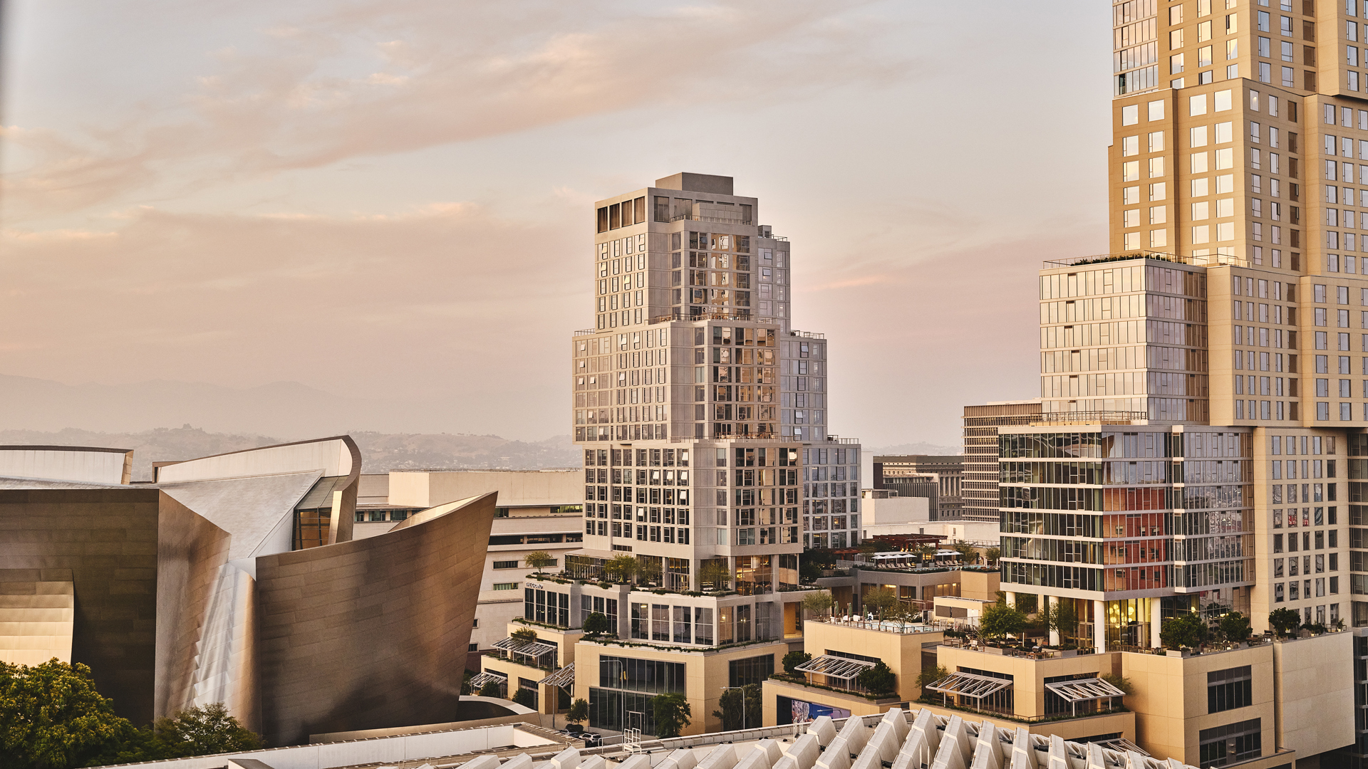 A dusk view of the Condrad by Hilton. 